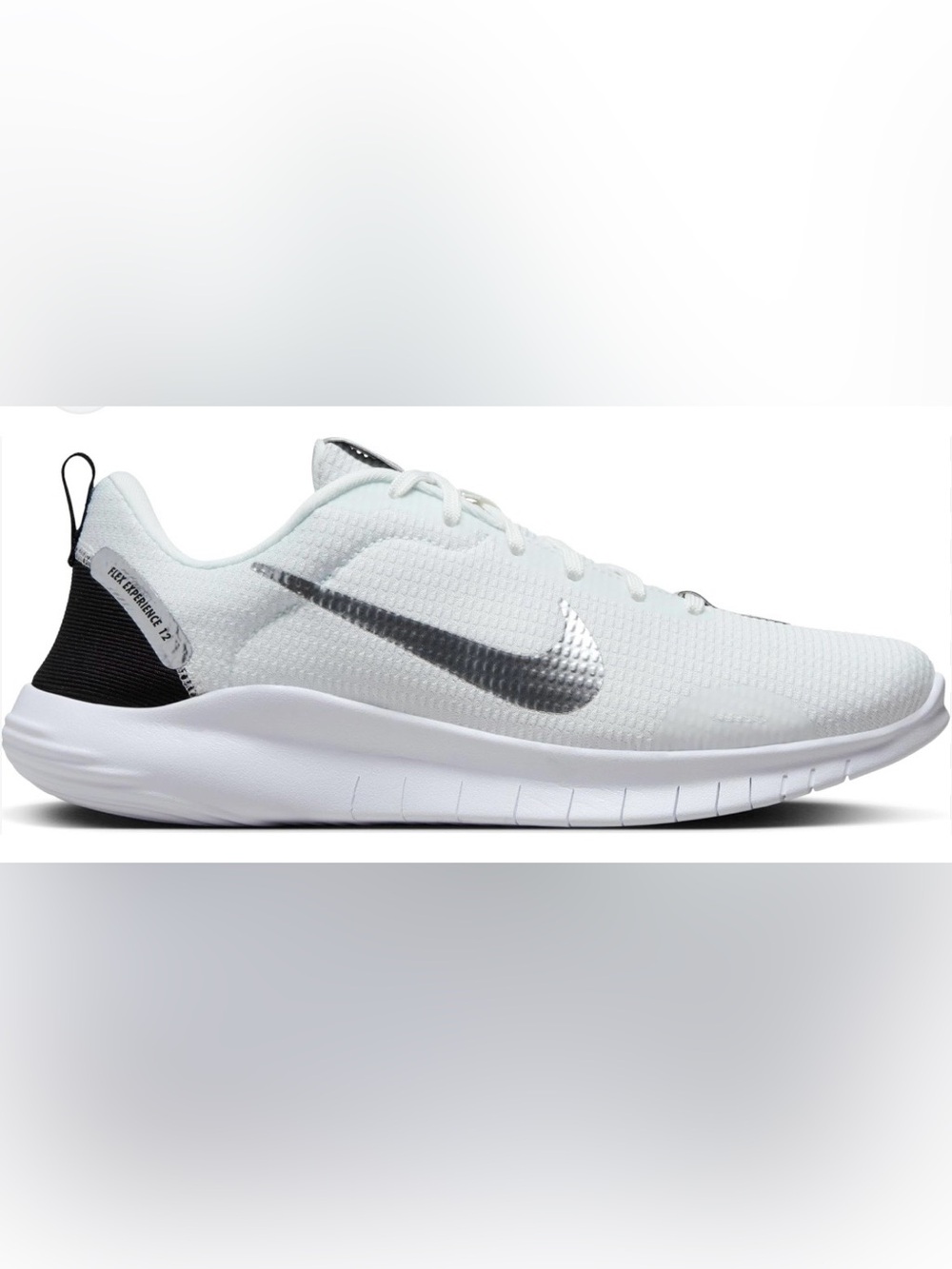 Nike Flex Experience Run 12  Running White and Gray Mesh Sneakers